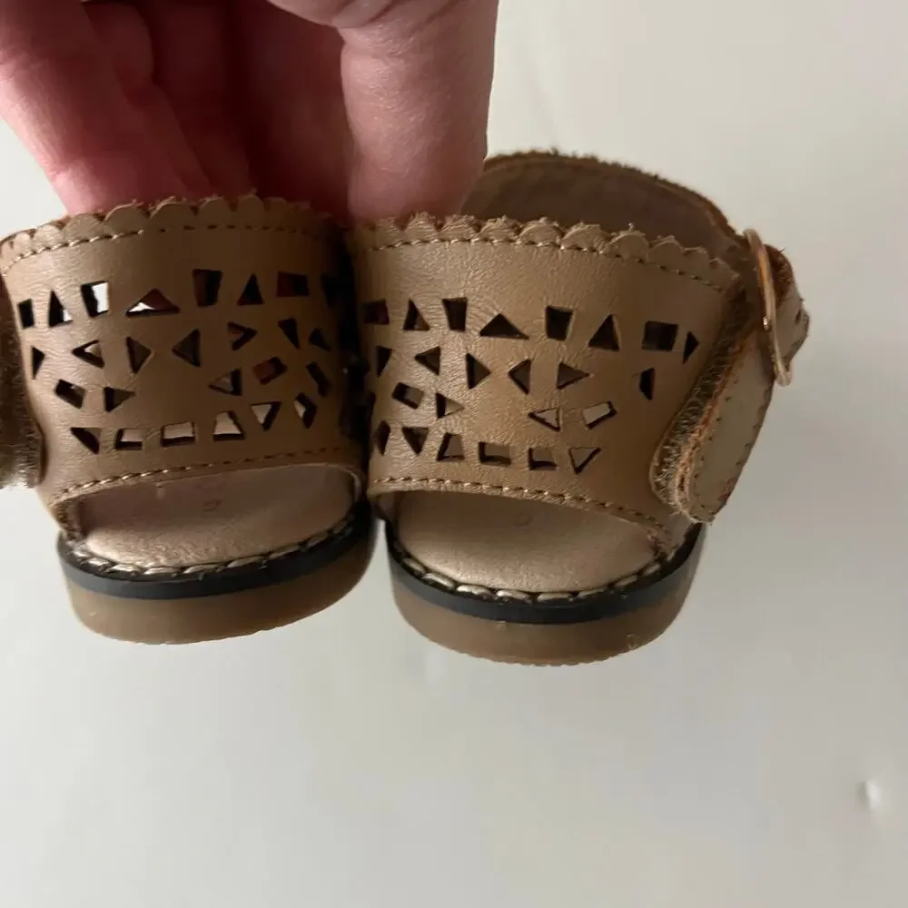 Consciously Baby leather pocket sandals